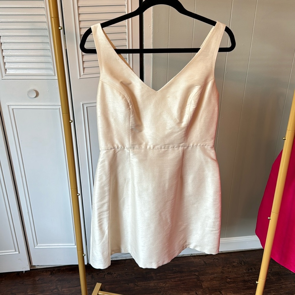 White Sachin and Babi from BHLDN ivory dress with detachable bow